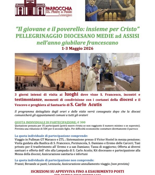 Pellegrinaggio ad Assisi – Gruppo medie