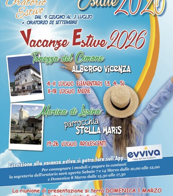 Vacanze estive 2026