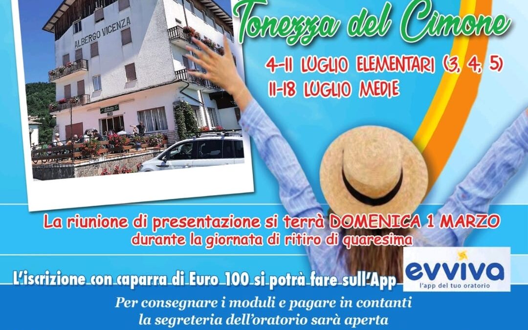 Vacanza estiva elementari-medie a Tonezza del Cimone