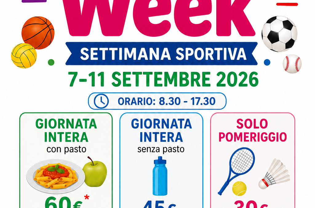 OraSport Week, 7-11 settembre